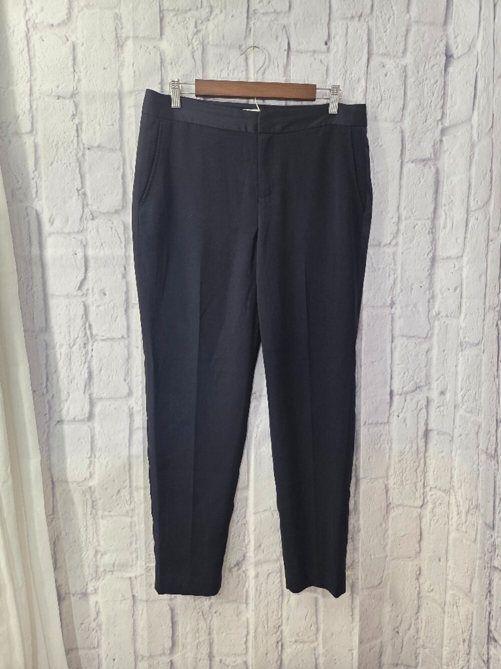 Calvin Klein Size 8 Dark Navy Blue Preppy Business Casual Office Tapered Pants